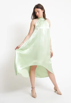 Abito Collo Americano Rouche - Ice Green