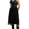 Abito Ecopelle Tulle - Nero