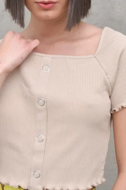Babylock Ruffle Top - Light Beige