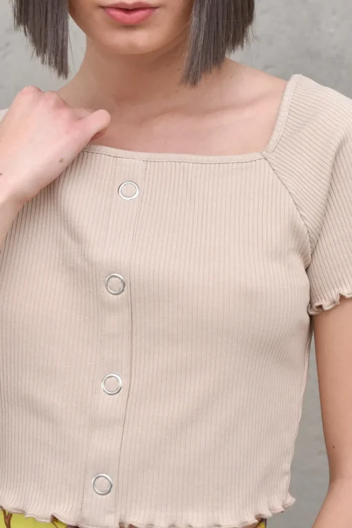 Babylock Ruffle Top - Light Beige
