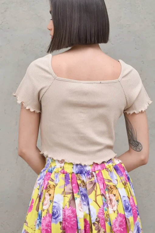 Babylock Ruffle Top - Light Beige