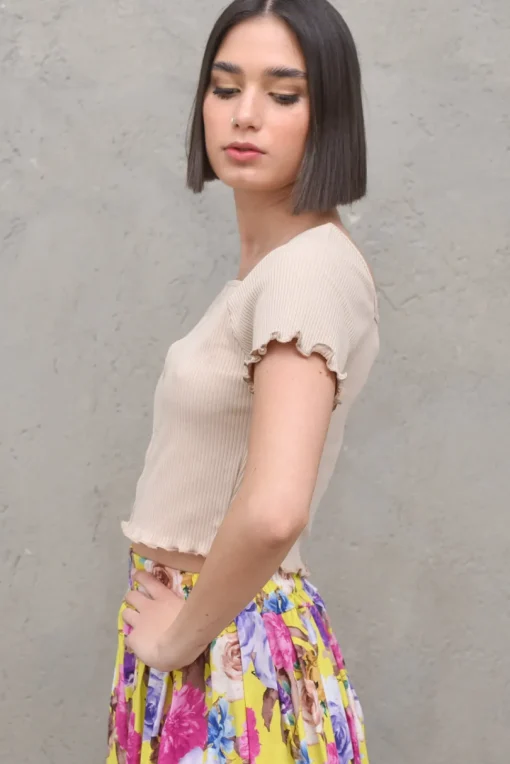 Babylock Ruffle Top - Light Beige