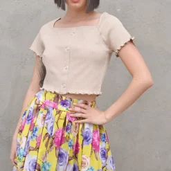 Babylock Ruffle Top - Light Beige