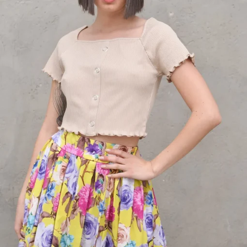 Babylock Ruffle Top - Light Beige