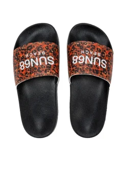 Beach Slippers Logo - Beige/Arancio Fluo