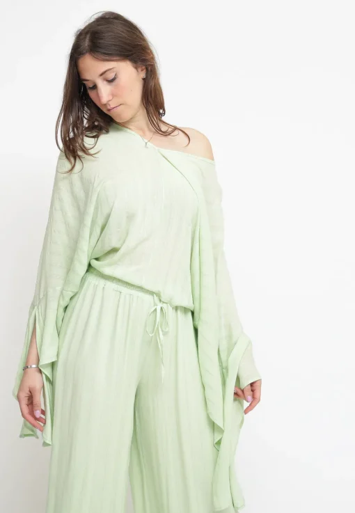 Blusa Manica Pipistrello - Ice Green