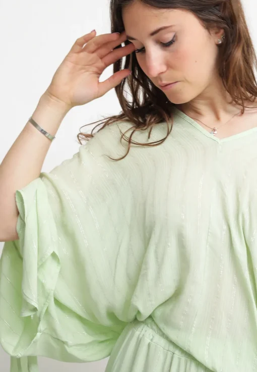 Blusa Manica Pipistrello - Ice Green