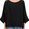 Blusa Spalla Scesa Raso - Nero