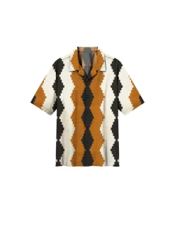 Bowling Shirt Short Sleeve Curcuma Brown
