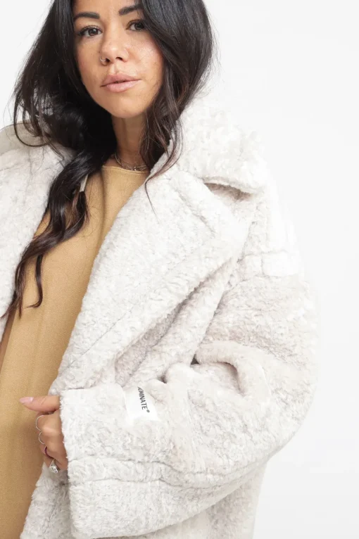 Cappotto Over Doppiopetto In Eco - Bianco Burro