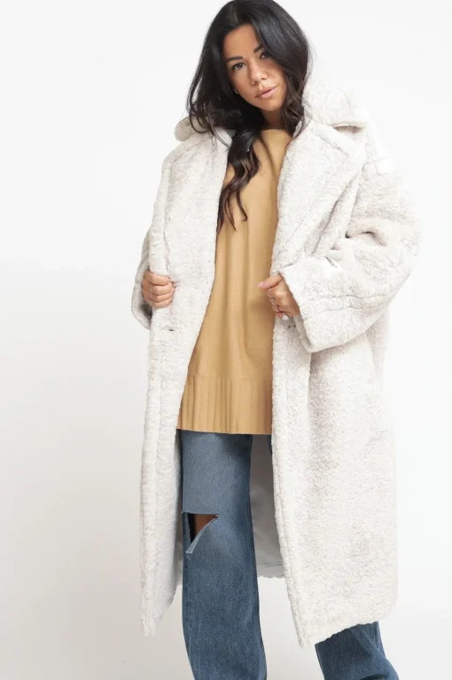 Cappotto Over Doppiopetto In Eco - Bianco Burro