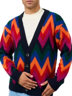 Cardigan Zigzag Garzato - Colore Unico
