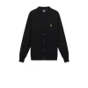 Cotton Merino V Neck Cardigan - Jet Black