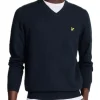 Cotton Merino V Neck Jumper - Dark Navy