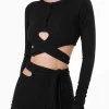Crop Top Manica Lunga - Black