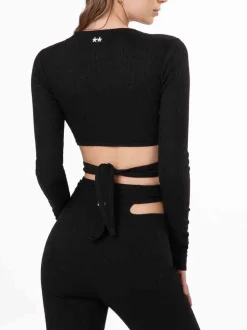 Crop Top Manica Lunga - Black