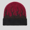 Cuffia Lana Viola Con Fiamme Nere - Grape Wine