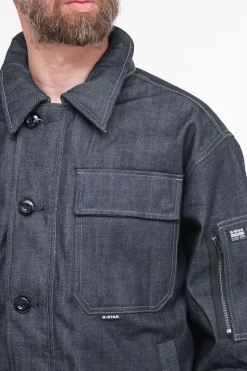 Deck Padded Denim Jacket - Raw Denim
