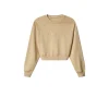 Felpa Paricollo Raglan Con Flock In Tono Sul Davanti - Nocciola