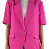 Giacca Blazer Manica Corta - Fucsia
