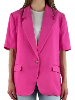 Giacca Blazer Manica Corta - Fucsia