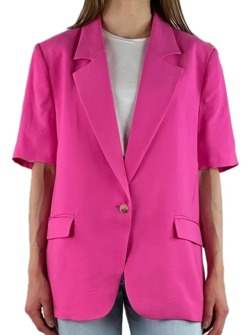 Giacca Blazer Manica Corta - Fucsia