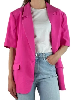 Giacca Blazer Manica Corta - Fucsia