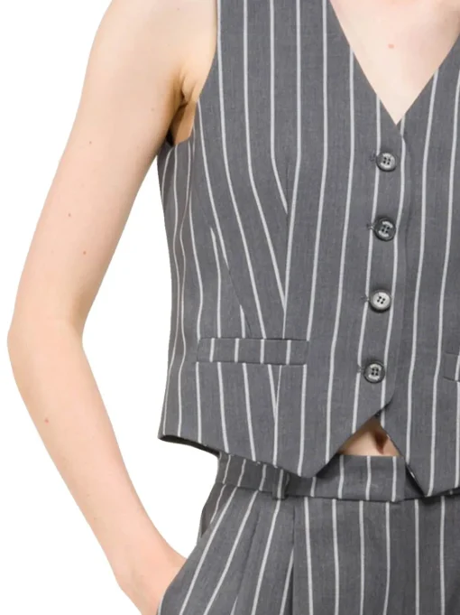 Gilet 4 Bottoni - Grigio Gessato