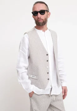 Gilet Uomo Righe - Sabbia