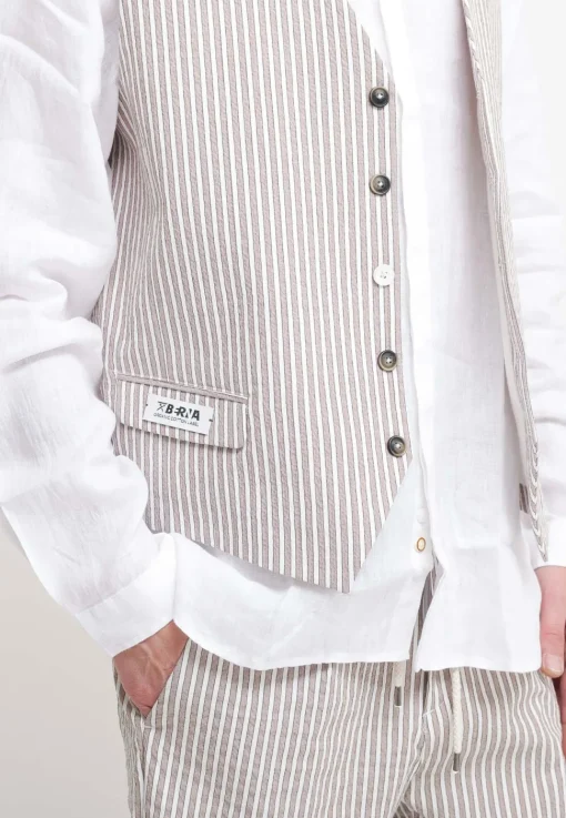 Gilet Uomo Righe - Sabbia
