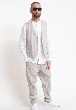 Gilet Uomo Righe - Sabbia