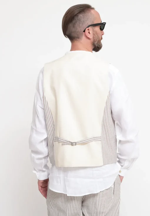 Gilet Uomo Righe - Sabbia