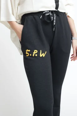 Graffiti Flare Salma Pant - Acid Black