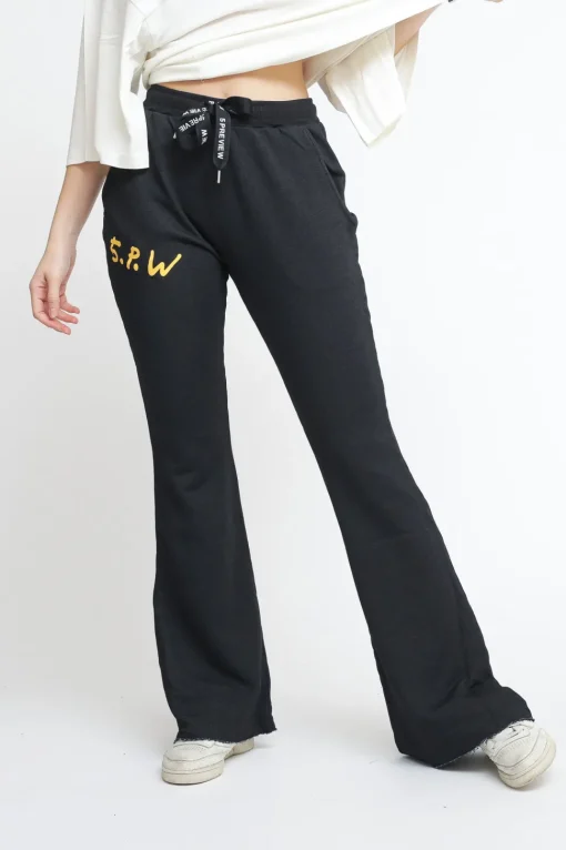 Graffiti Flare Salma Pant - Acid Black