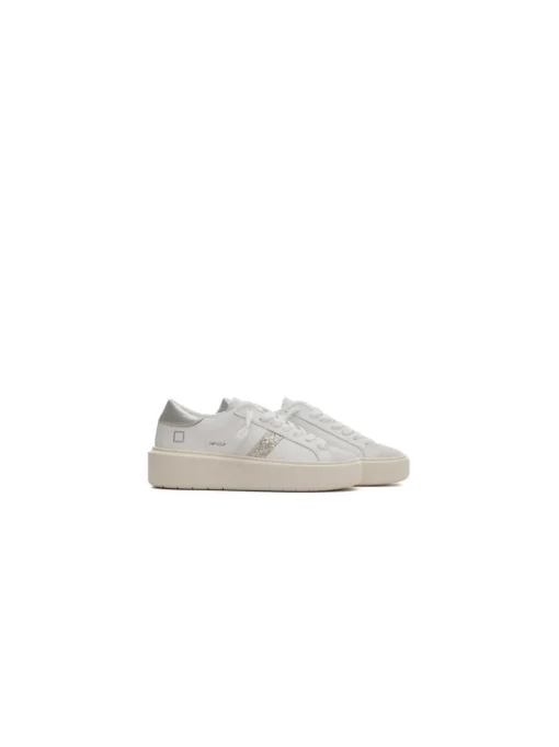 Hill Low Platform Calf - White Silver