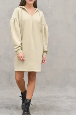 Hoodie Dress - KHAKI