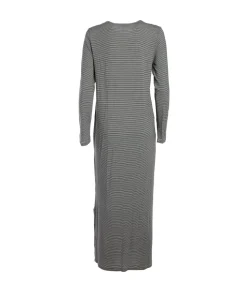 Karolina Long Jersey Dress - Off White/Black Stripe