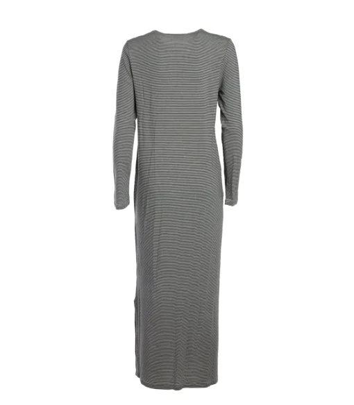 Karolina Long Jersey Dress - Off White/Black Stripe