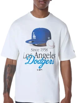 LA Dodgers MLB Script Open White T-Shirt - Open White