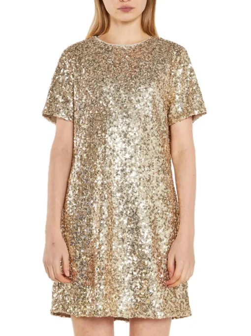 Ladies Dress - Gold Sequin