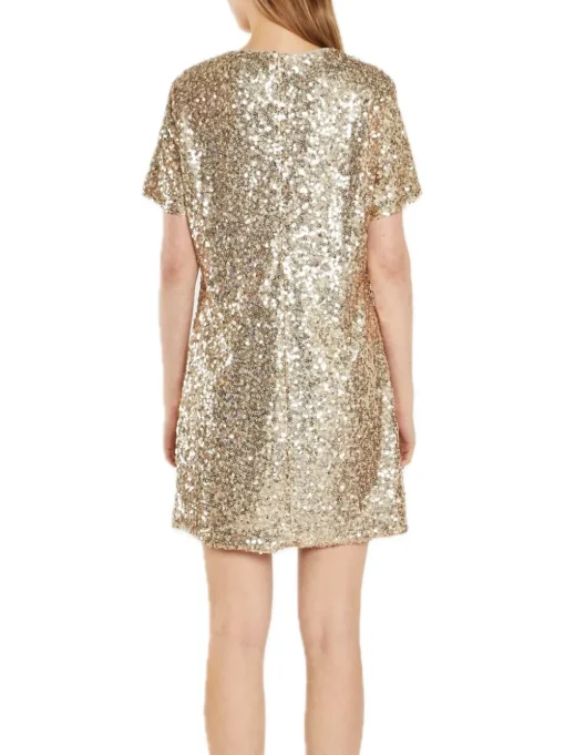 Ladies Dress - Gold Sequin