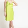 Ladies Dress - Lime Green Sateen