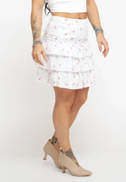 Ladies Skirt - White Pink