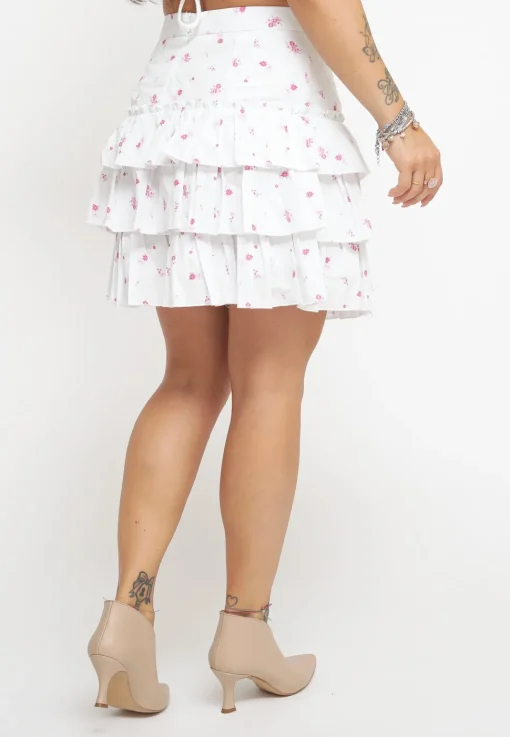 Ladies Skirt - White Pink