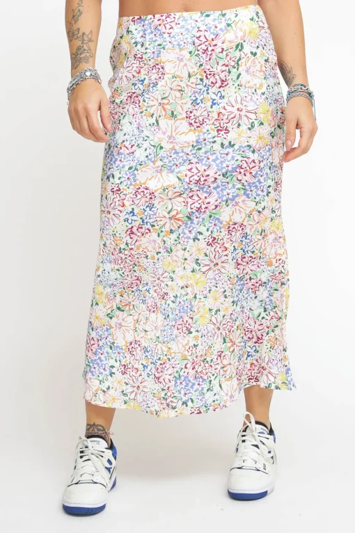 Ladies Skirt Painted Multi Floral