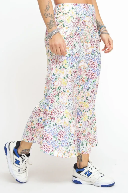 Ladies Skirt Painted Multi Floral