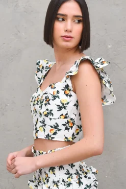 Ladies Top - Lemon And Pear Print