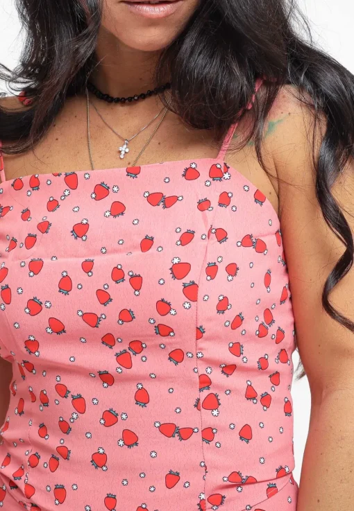 Ladies Top - Pink Strawberry