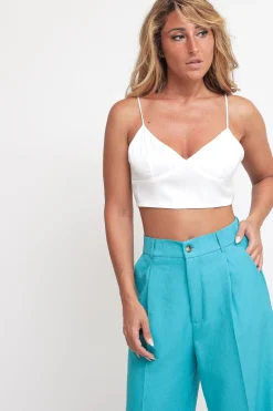 Ladies Top - White Satin
