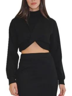 Maglia Lupetto Incrocio - Nero